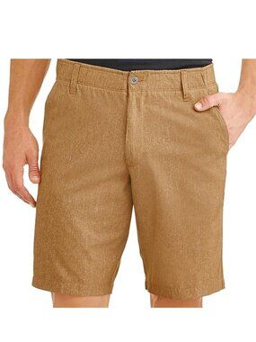 SWISS TECH Brown Heather Flat Front Performance Shorts - Men's 38